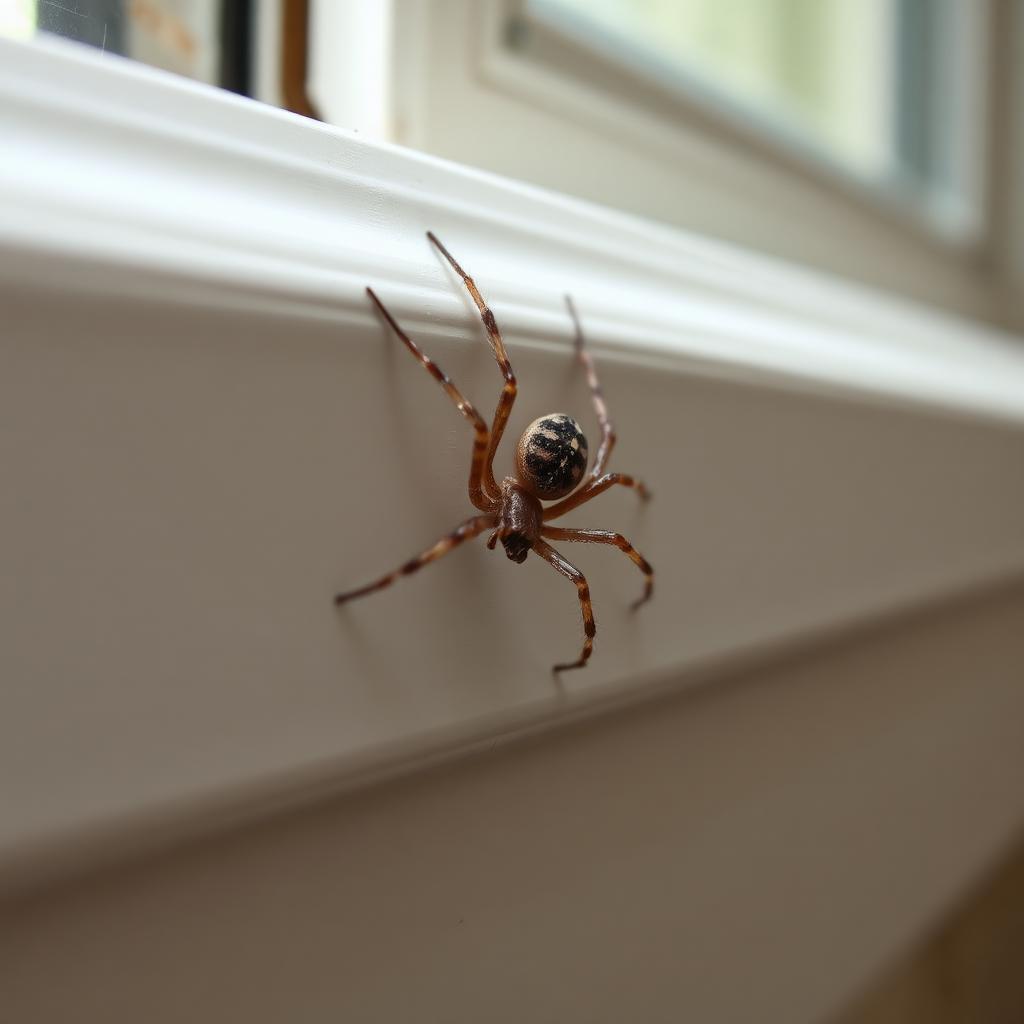 spider on a window sill